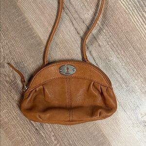 Fossil Brown Leather Crossbody Bag